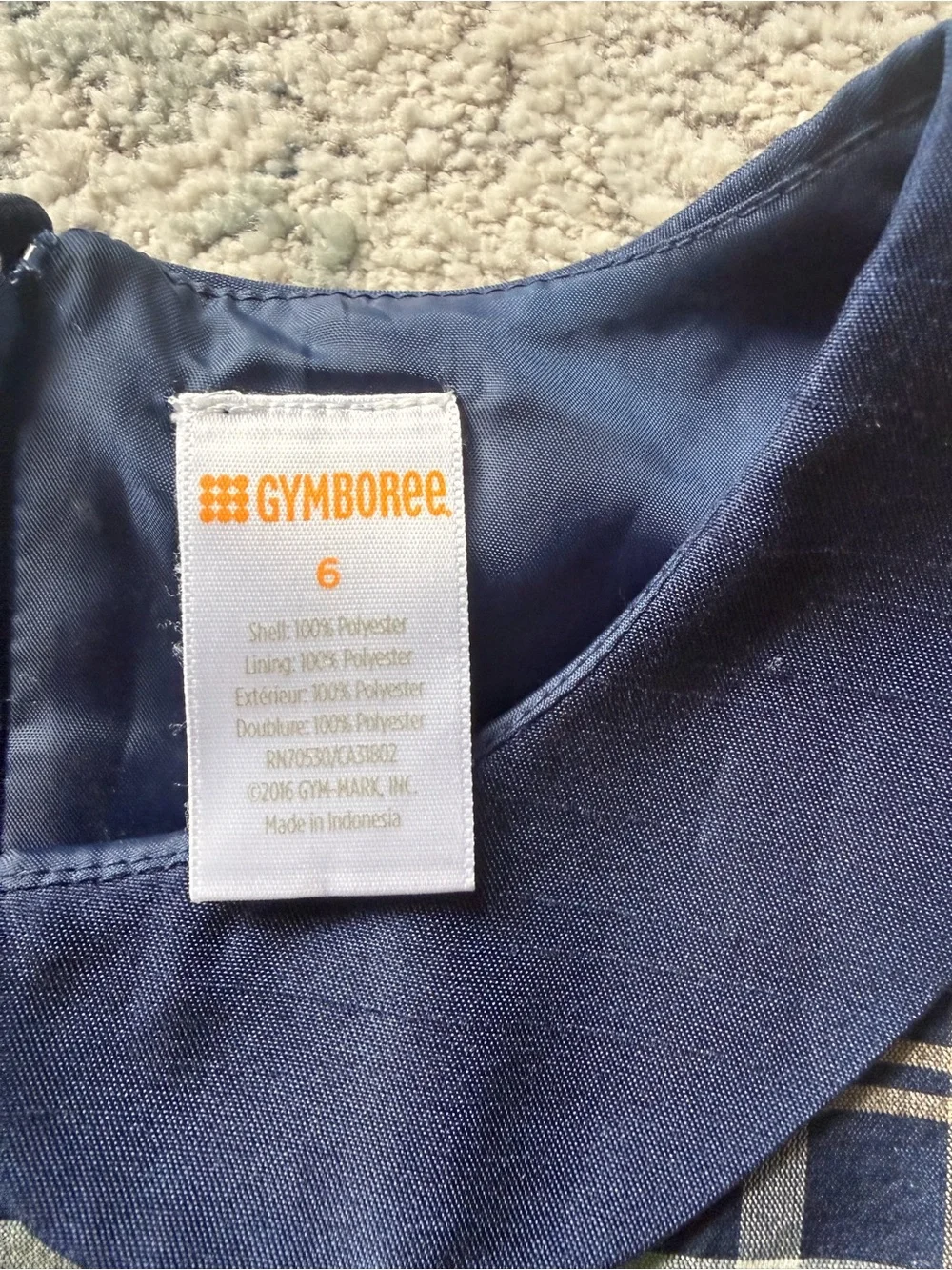 Gymboree Navy and Green Plaid Peter Pan Collar Dress